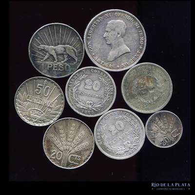 Lote. Monedas de plata. Uruguay. ... 