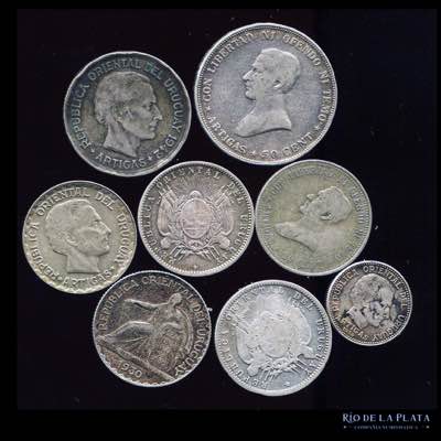 Lote. Monedas de plata. Uruguay. ... 