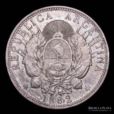 Argentina. 1 Peso 1882 Patacon. ... 
