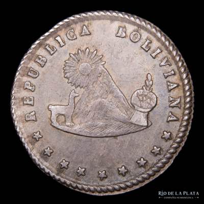 Bolivia 1 Sol 1865. Medalla ... 