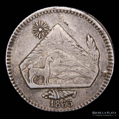 Bolivia 1 Sol 1865. Medalla ... 