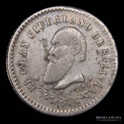 Bolivia 1 Sol 1868. Medalla ... 