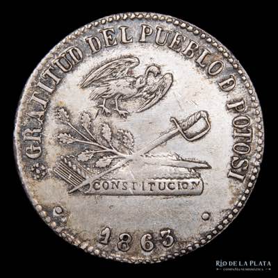 Bolivia. 2 Soles 1863. Medalla ... 