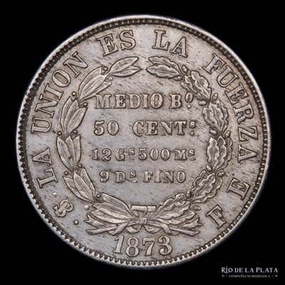 Bolivia. 50 Centavos 1873 FE. ... 