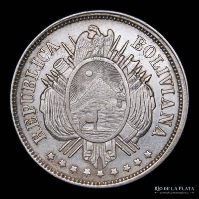 Bolivia. 50 Centavos 1873 FE. ... 
