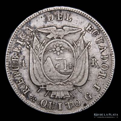 Ecuador. 4 Reales 1857 GJ.Quito ... 