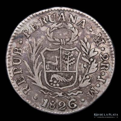 Perú. 2 Reales 1826 JM. Lima ... 