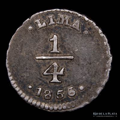 Perú. 1/4 de Real 1856. AG.903, ... 