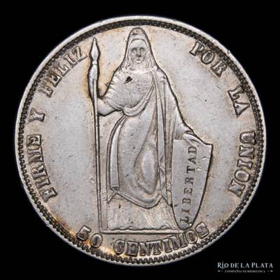 Perú. 50 Centavos 1858 MB. ... 