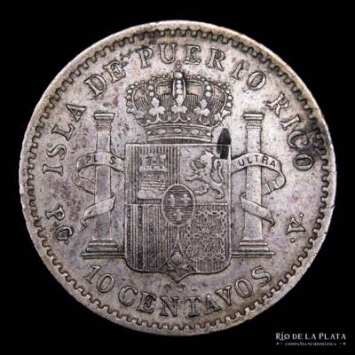 Puerto Rico. 10 Centavos 1896. ... 