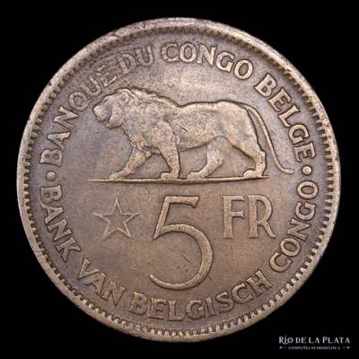 Congo Belga (Colonia) 5 Francs ... 