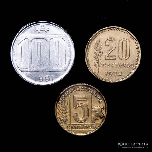Argentina. Lote x 3 monedas ... 