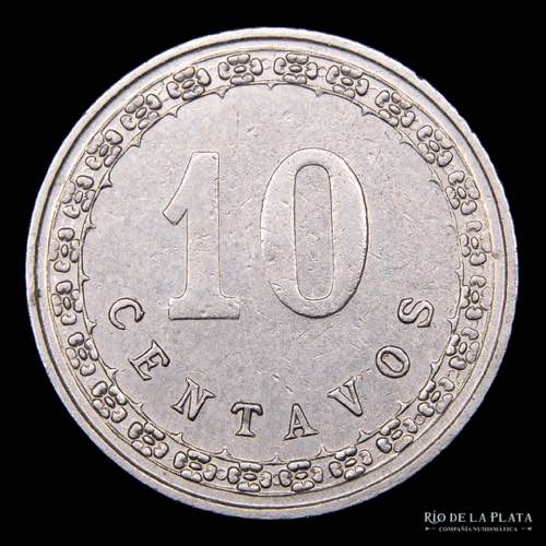 Paraguay. 10 Centavos 1908. Cu-Ni; ... 