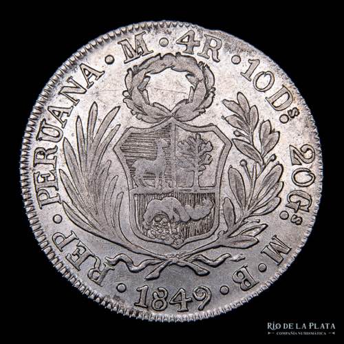 Perú. 4 Reales 1849 MB. Ceca de ... 