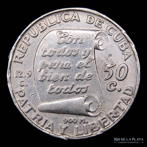 Cuba.  50 Centavos 1953. ... 