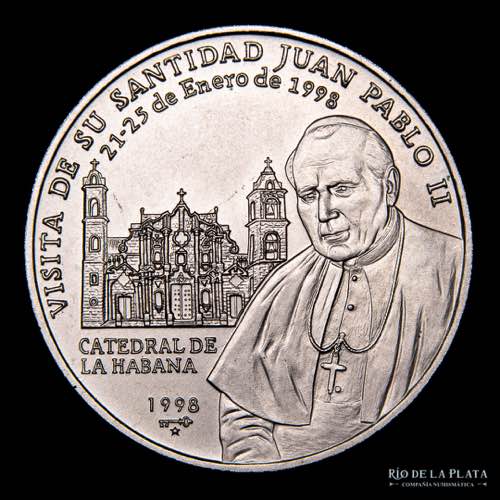Cuba.  1 Peso 1998. Juan Pablo II ... 