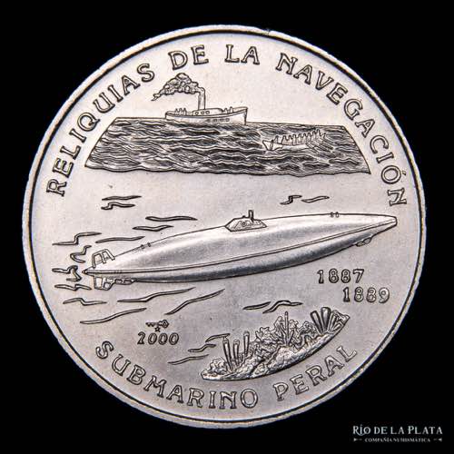 Cuba.  1 Peso 2000. Submarino ... 