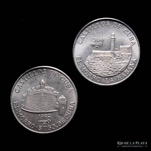 Cuba. Lote de 2. 1 Peso 1984. ... 