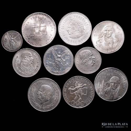 México. 10 piezas de plata 1947 a ... 