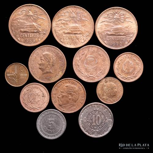 México. Lote x 12 monedas 1910 a ... 