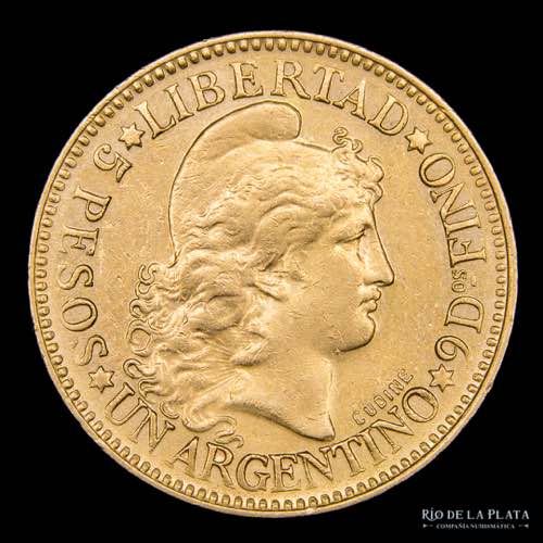 Argentina. 5 Pesos 1882 Argentino ... 
