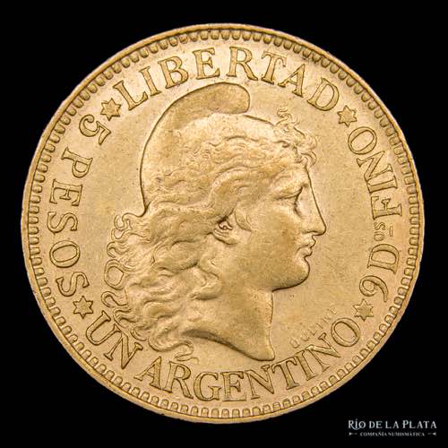 Argentina. 5 Pesos 1888 Argentino ... 