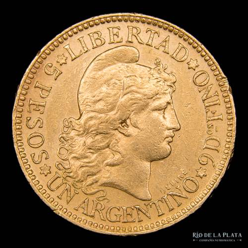 Argentina. 5 Pesos 1896 Argentino ... 