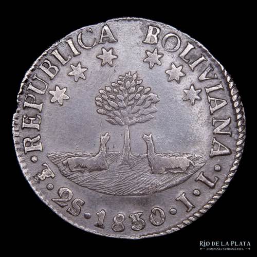 Bolivia. 2 Soles/Sueldos 1830 JL. ... 