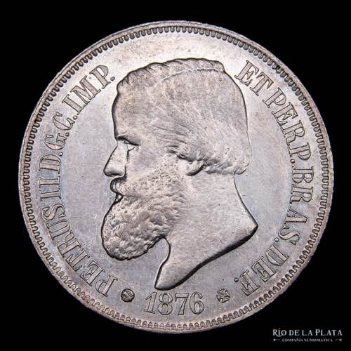Brasil .Pedro II. 500 Reis 1876. ... 