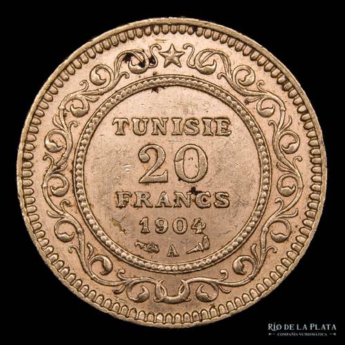 Túnez. Muhammad IV. 20 Francs ... 