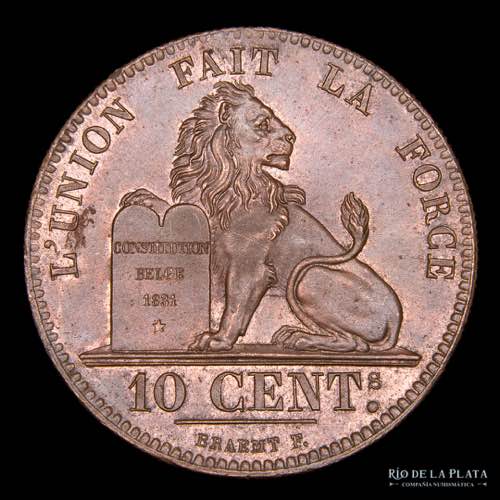 Belgica. 10 Centimes 1847. CU; ... 