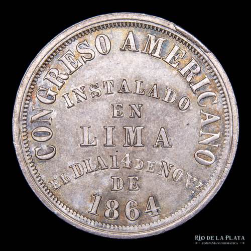 Perú. Medalla. 1864. Congreso ... 