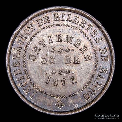 Perú. Medalla. 1877. ; AG.900; ... 