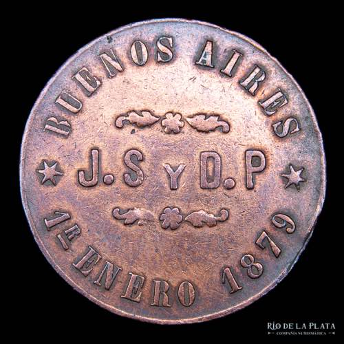 Argentina. Ficha. 1879. 5 Pesos. ... 