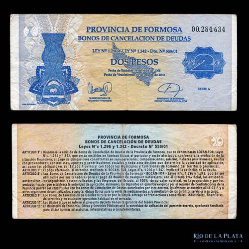Argentina. Formosa. Bono 2 Pesos ... 