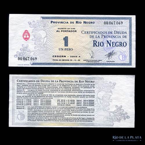 Argentina. Rio Negro. Bono 1 Peso ... 