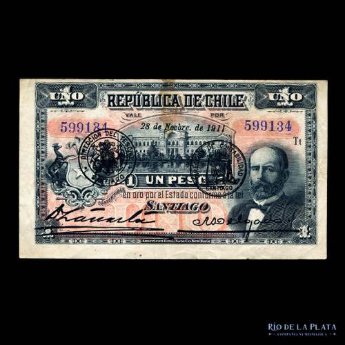 Chile. 1 Peso 1911 (28 de nov) ... 