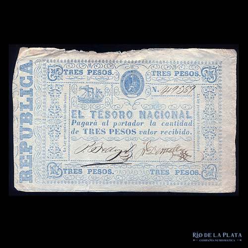 Paraguay. Tesoro Nacional. 3 Pesos ... 