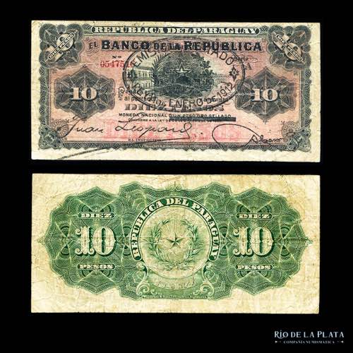 Paraguay. 10 Pesos Fuertes 1907, ... 
