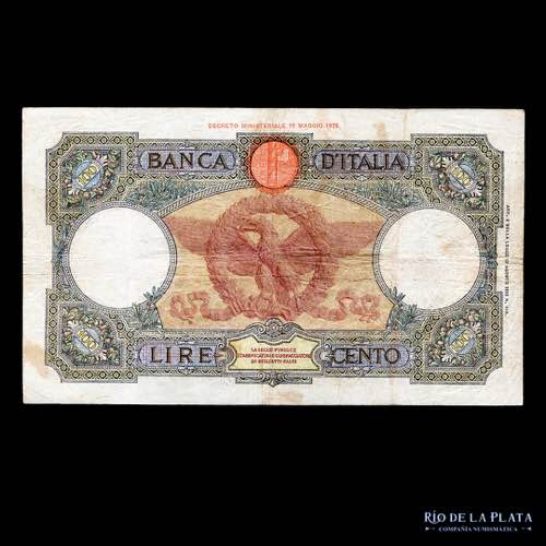 Italia. 100 Liras 1926-36. Pick 55