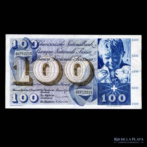 Suiza. 100 Francs 1969. P49k (VF)