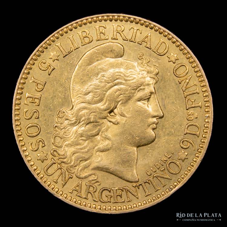 Argentina. 5 Pesos 1881 Argentino ... 