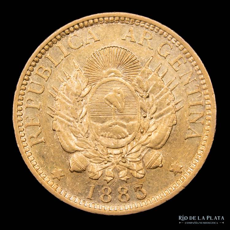 Argentina. 5 Pesos 1883 Argentino ... 