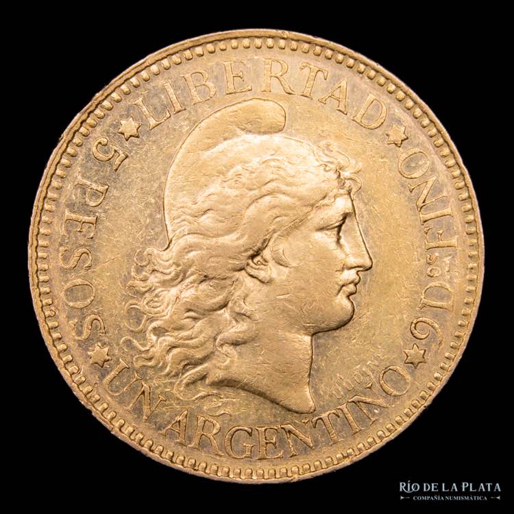 Argentina. 5 Pesos 1884 Argentino ... 