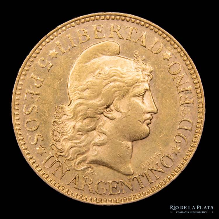 Argentina. 5 Pesos 1886 Argentino ... 