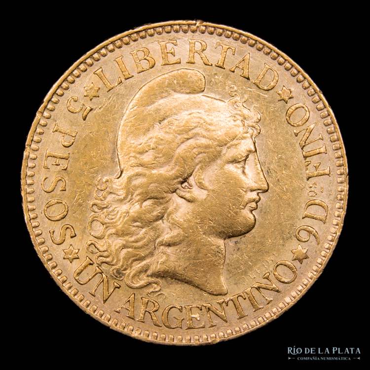 Argentina. 5 Pesos 1889 Argentino ... 
