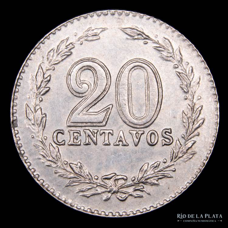 Argentina. 20 Centavos 1896. CuNi; ... 