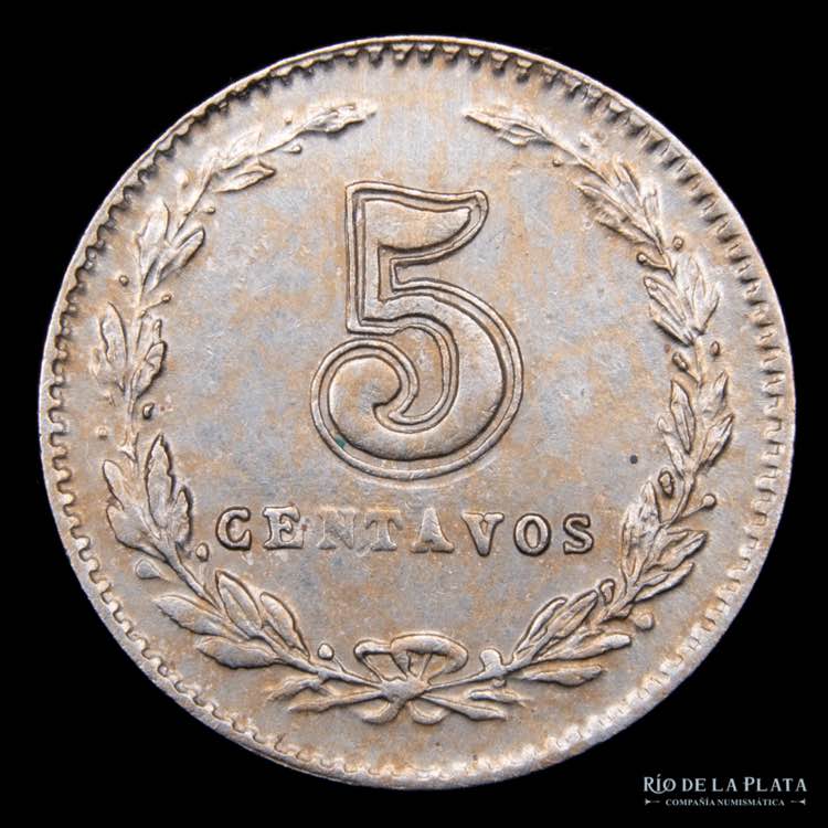 Argentina. 5 Centavos 1896. CuNi; ... 