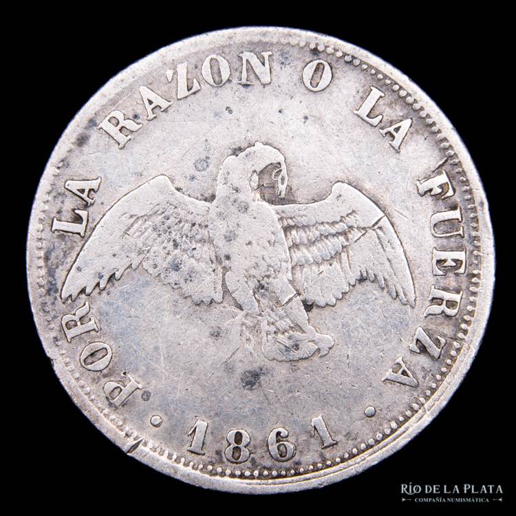 Chile. 20 Centavos 1861 /51. ... 