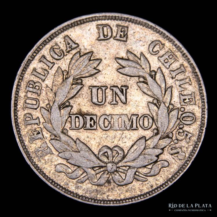 Chile. 1 Decimo 1894/3. AG.500; ... 